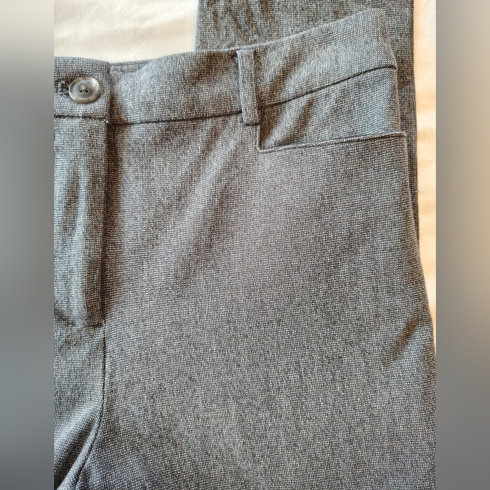 LOFT The Sutton Skinny Heathered Charcoal Gray Women's Dress Slacks Size 8 NWOT - Picture 3 of 12